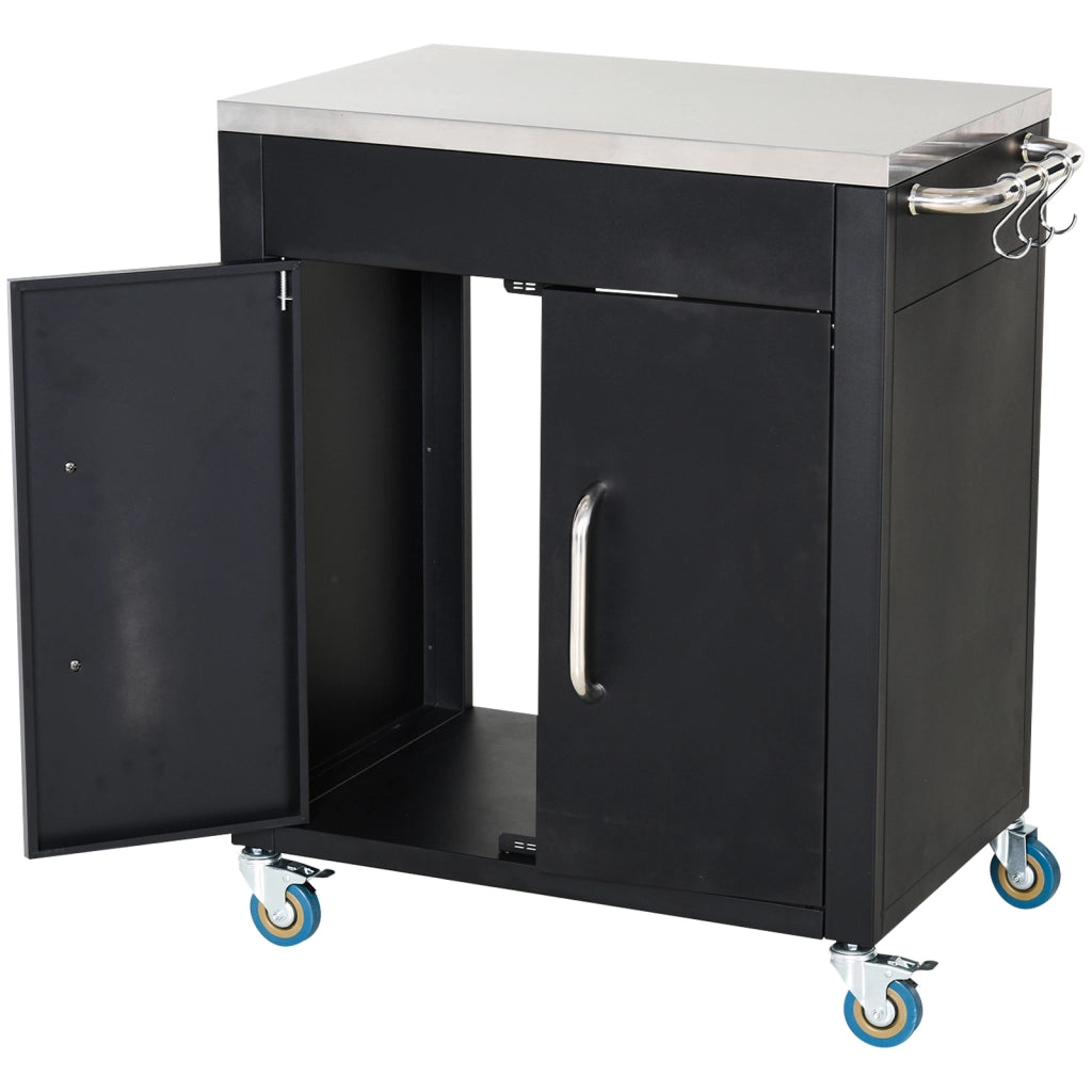 Tavolino da cucina con ruote ¨C zephmum ¨C 86x50x86,5 cm Nero