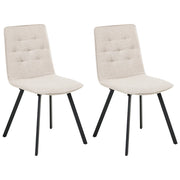 Set di 2 sedie da pranzo senza braccioli facile da pulire Beige chiaro design scandinavo
