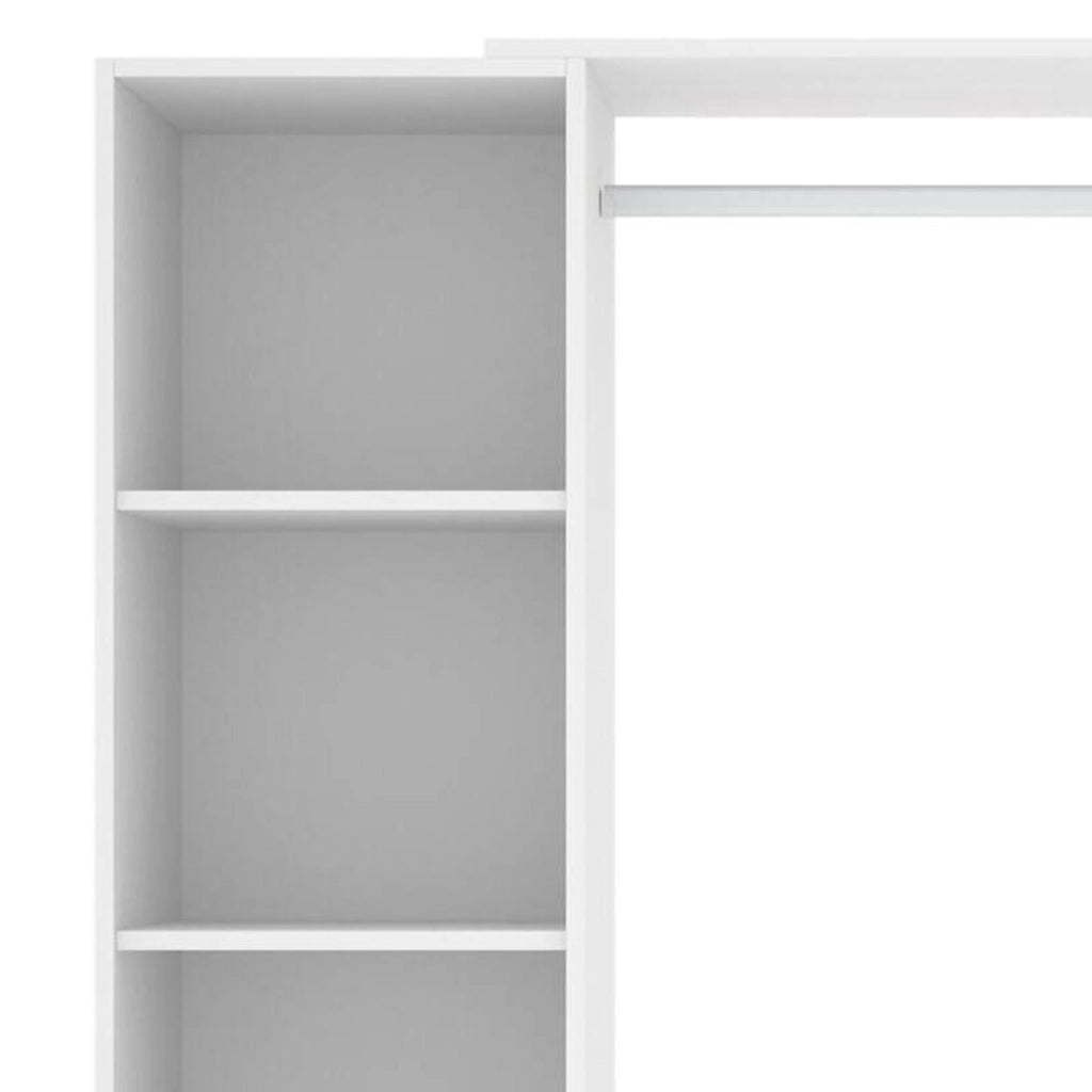 Armadio Camera da Letto Comano, Guardaroba Grande 13 Ripiani, 369x187h cm Bianco