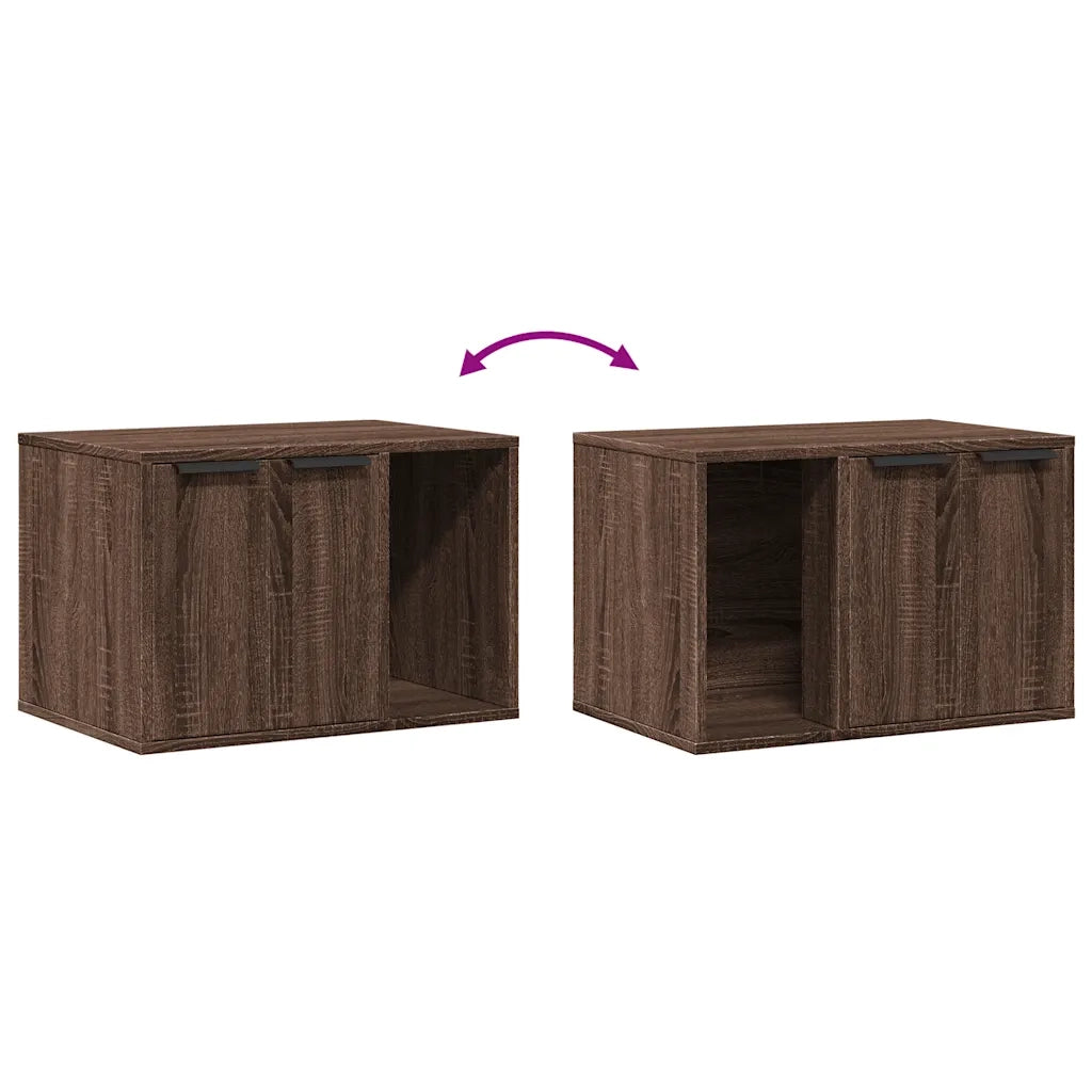 Recinto Lettiera Gatti Rovere Marrone 60x40x40 cm in Truciolato