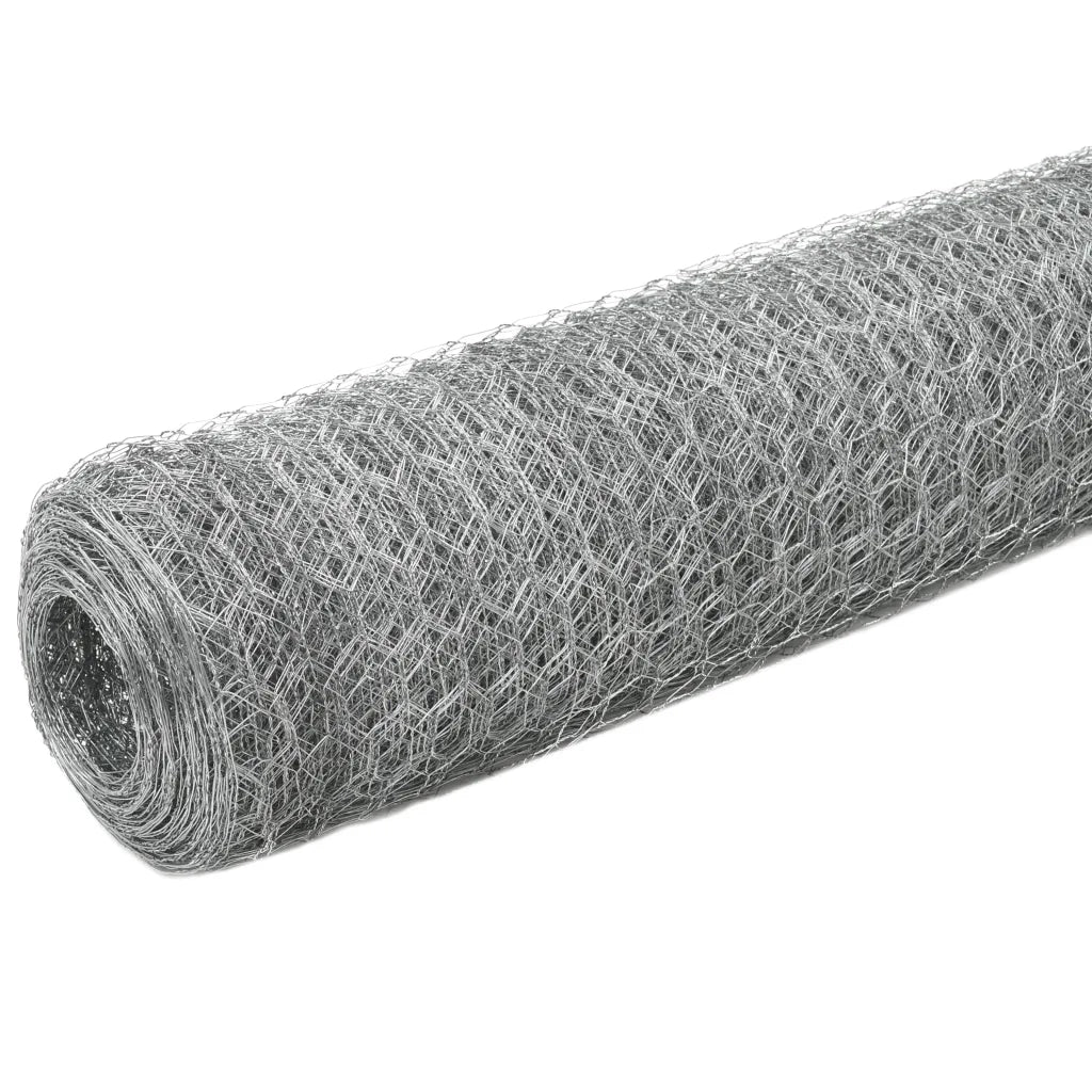 Recinzione da Giardino | Recinzione in Rete per Pollaio Acciaio Zincato 25x1,5m Argento