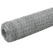 Recinzione da Giardino | Recinzione in Rete per Pollaio Acciaio Zincato 25x1,5m Argento