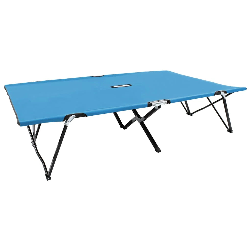 Sdraio sdraio prendisole lettino da giardino terrazza pieghevole mobili da esterno 2 posti blu acciaio 02_0012787