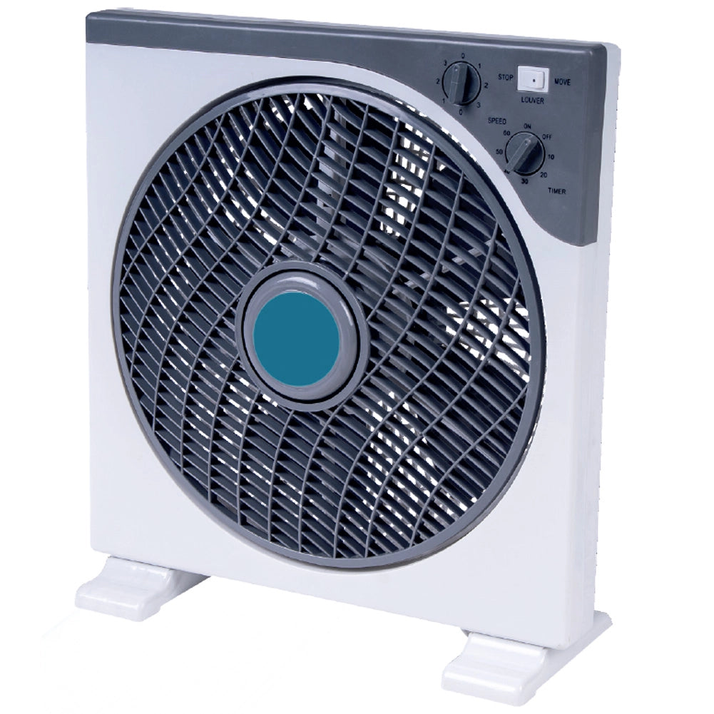 Ventilatore Da Terra Box Fan 45 W con Timer 3 Velocita da tavolo 5 Pale 30 cm