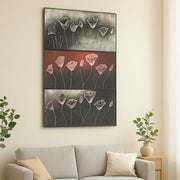Olio su tela da parete poppy 70x140 cm design moderno | Duzzle