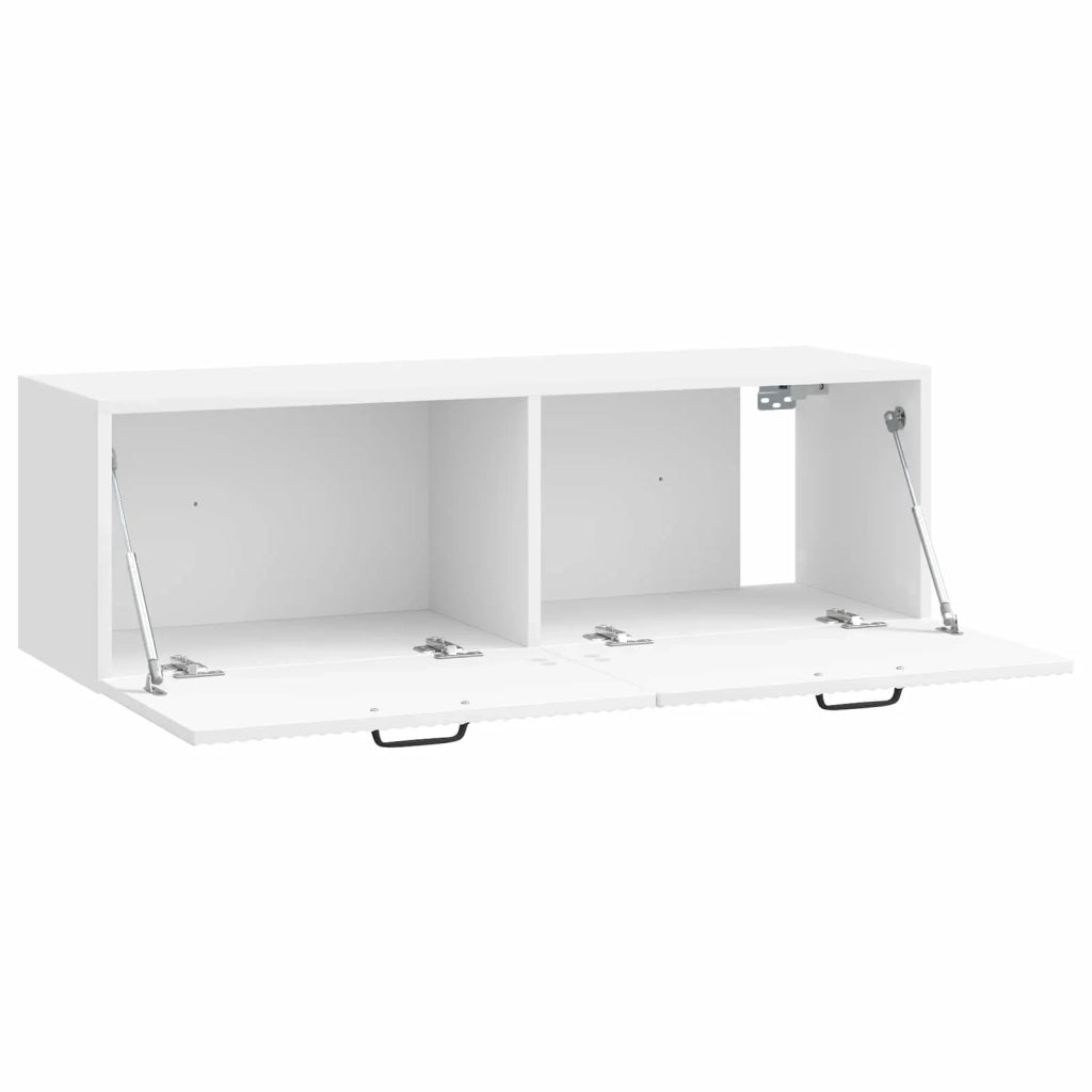Mobile Porta TV da Muro Bianco Lucido 98 x 31 x 30 cm 899069