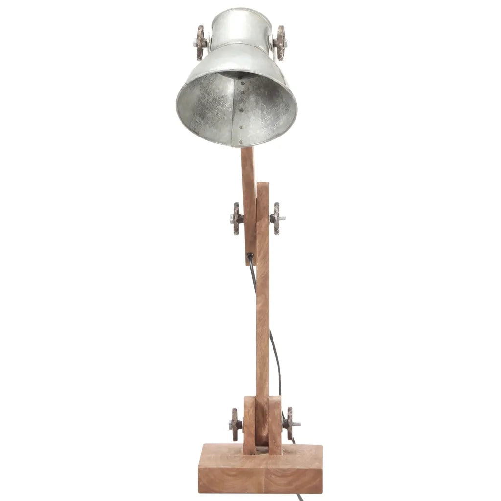 Lampada da Scrivania Industriale Argento Rotonda 58x18x90cm E27cod mxl 71438