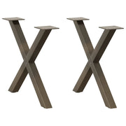 Gambe per Tavolino da CaffÃ¨ a Forma di X 2 pz Acciaio Naturale 50x(42-43) cm Acciaio