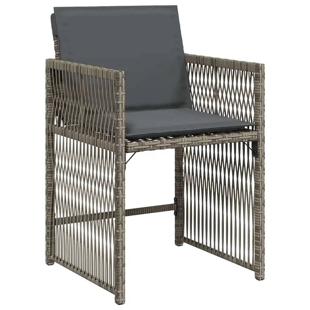 Set da Pranzo per Giardino 5 pcs Grigio polyrattan 3380777