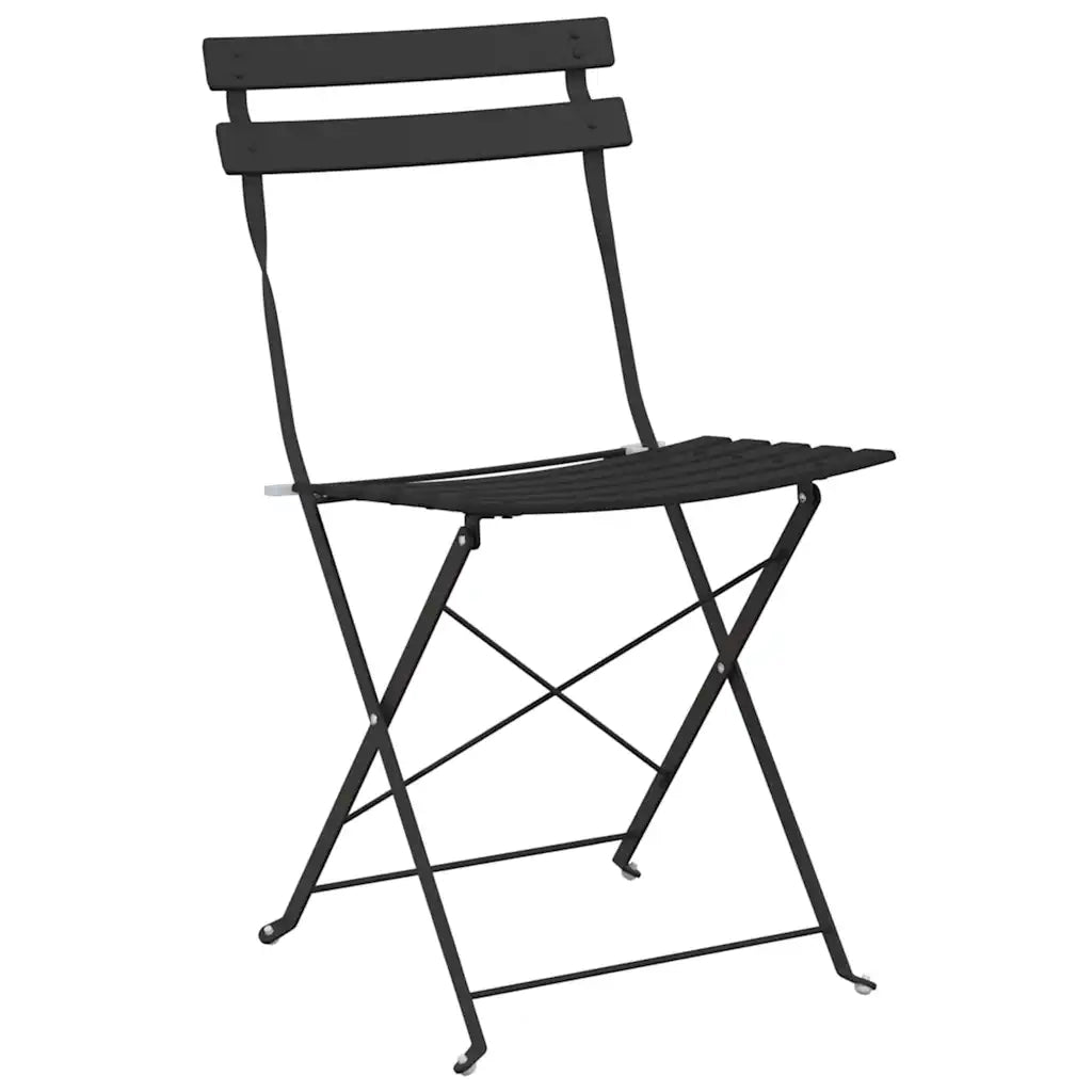 Set Bistro Pieghevole 3 pz | Set Salotto da Giardino Antracite Acciaio