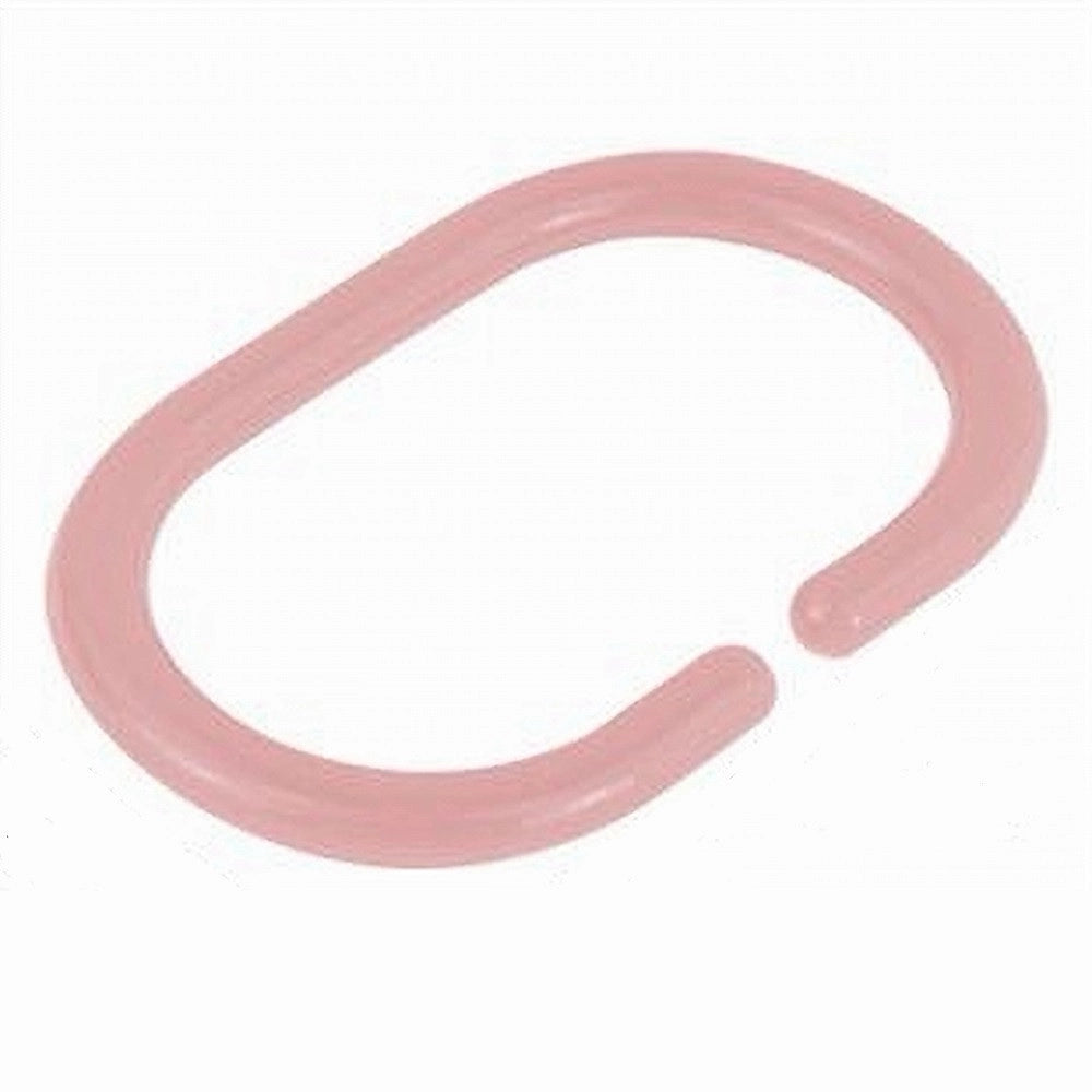 Trade Shop - Set 12 Pz Anelli Gancio Per Tenda Da Doccia Box Bagno In Plastica Pp Rosa 87243 -