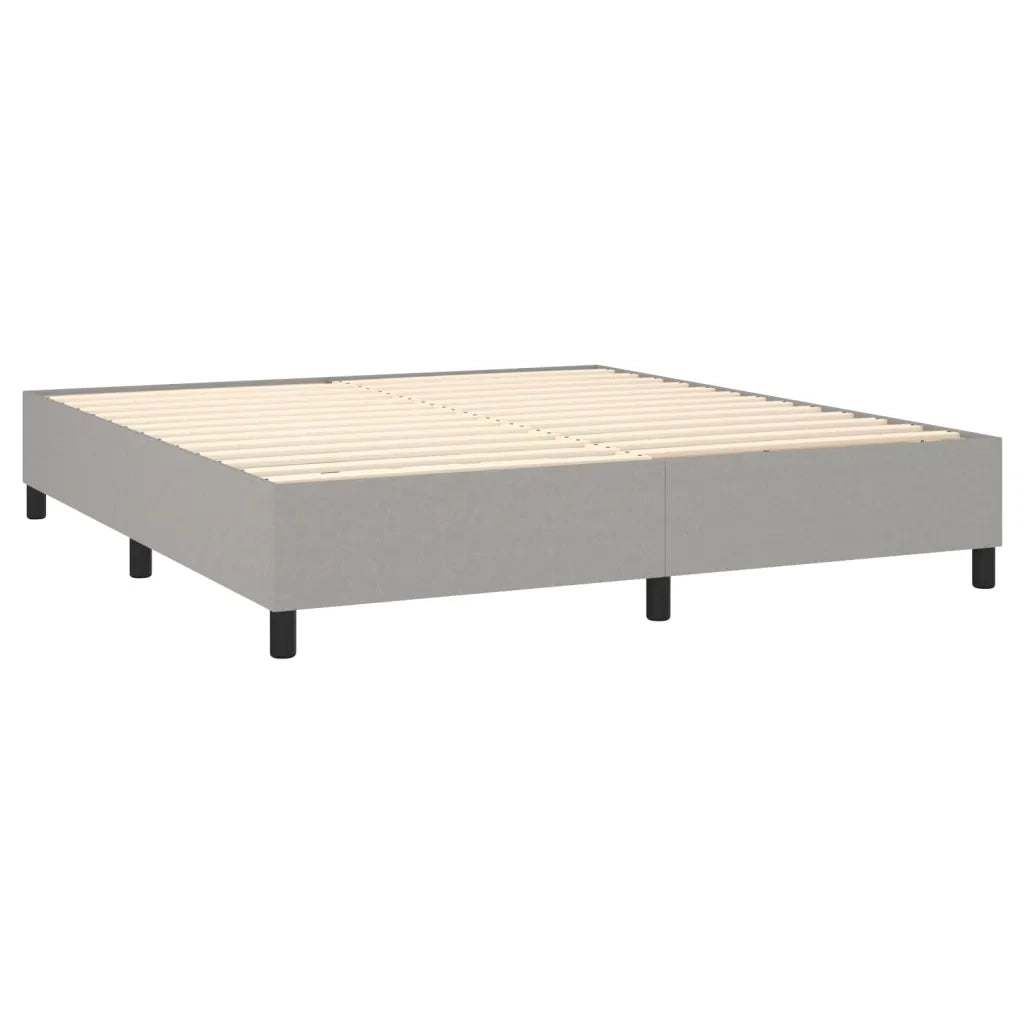 Letto a Molle Materasso e LED Grigio Chiaro 180x200 cm Tessuto 3134893