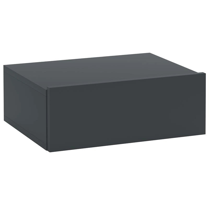 COMODINO SOSPESO MODERNO CON CASSETTO IN LEGNO 40X30X15 CM NERO