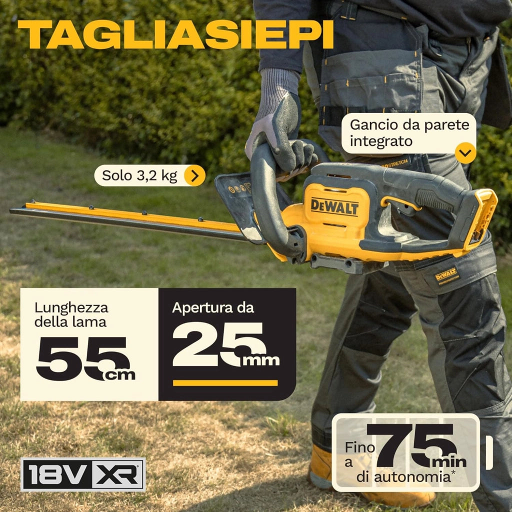 DEWALT 18V XR 55cm 25mm tagliasiepi - solo utensile, DCMHT564N-XJ