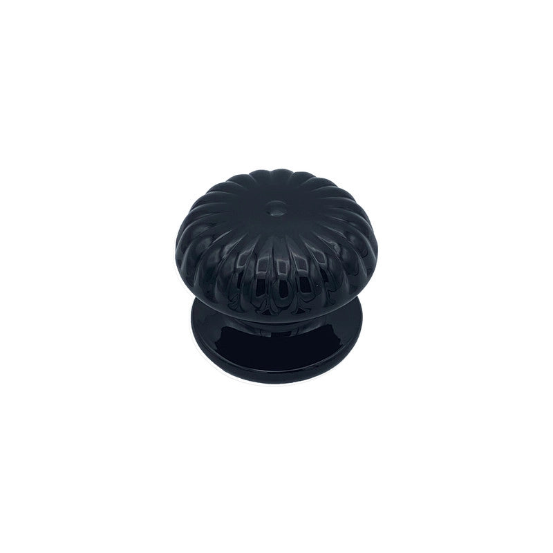 Pomolo fisso per porta SAGUATTI 861/80QB in alluminio nero lucido