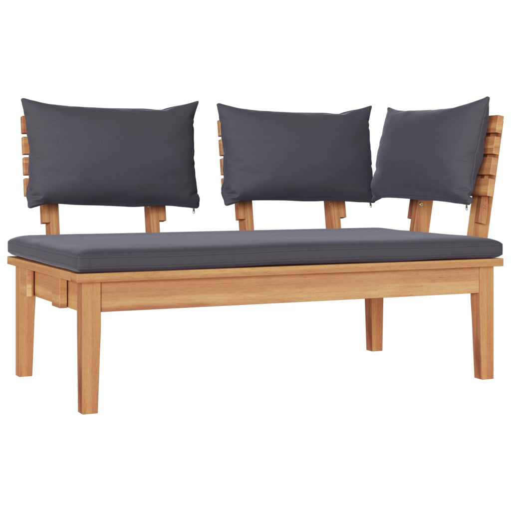 Set Panca da Giardino in 4 Pezzi con Cuscini in Legno Massello di Teak