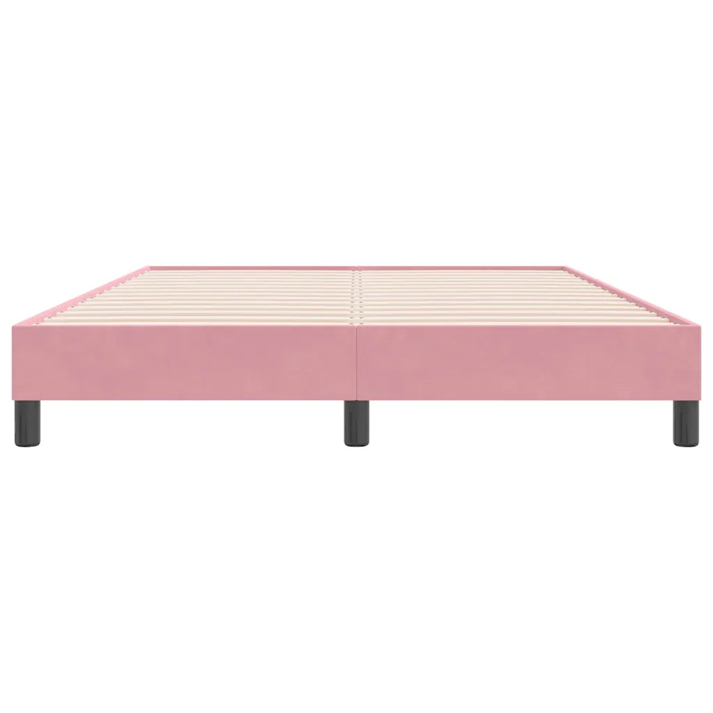 Letto a Molle senza Materasso Rosa 140x220 cm in Velluto 3315878
