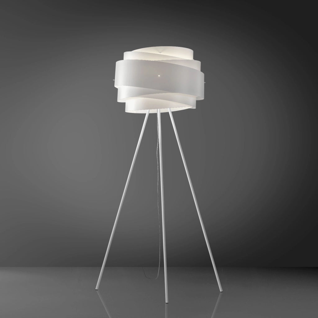 Piantana Moderna 3 Piedi Bea Polilux ® Bianco E Metallo 1 Luce E27