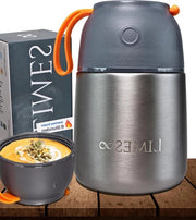 Lunchbox 500ml Thermos - contenitore in acciaio inossidabile impermeabile per cibo e bevande - porridge per bambini da asporto - grigio o arancione 500 ml