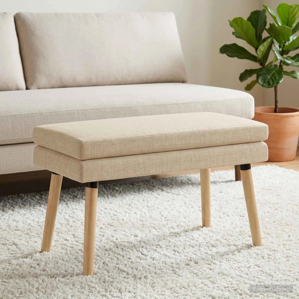 Panchina a doppio strato Crema 80 x 40 x 47 cm Tessuto 42038438