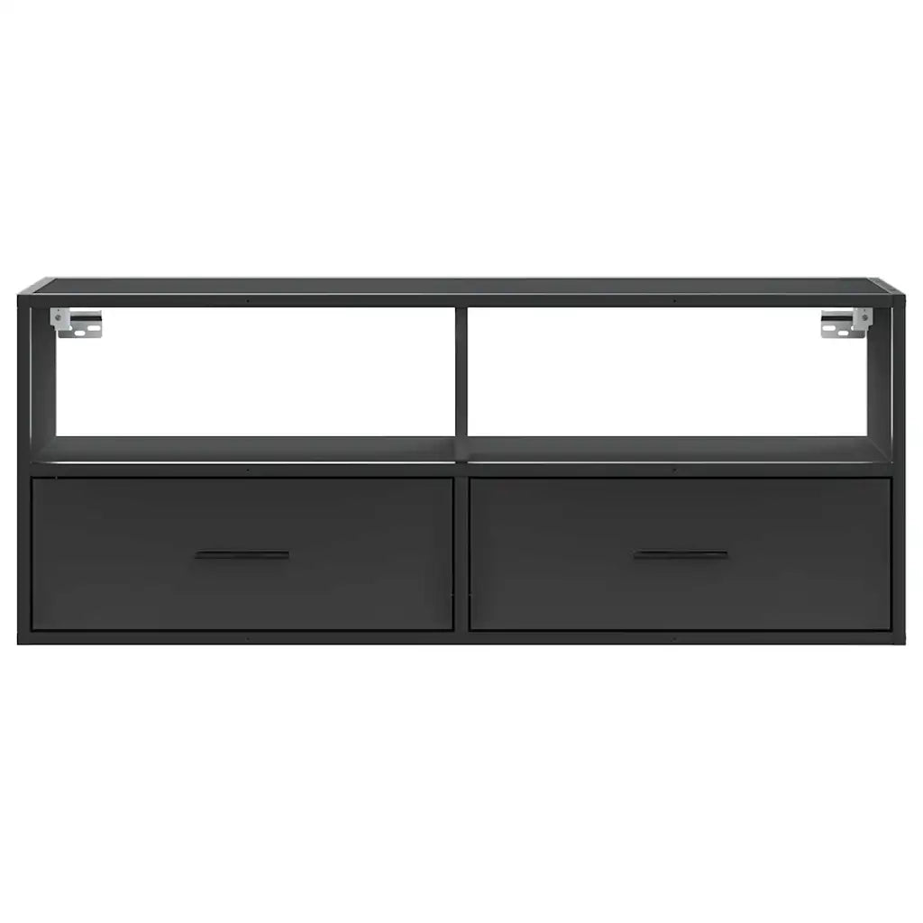Mobile Porta TV Nero 100x31x39,5 cm in Truciolato e Metallo 848929