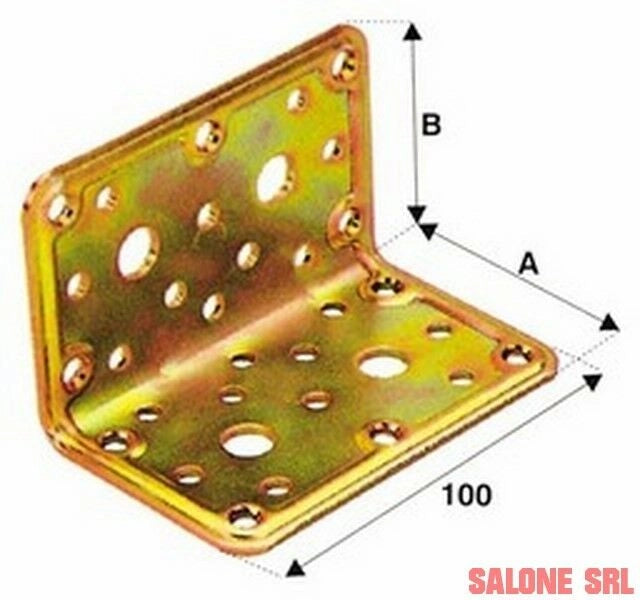 PIASTRA ACCIAIO ANGOLARE 25 PZ.PER FISSAGGIO TRAVI LEGNO  100X40X40