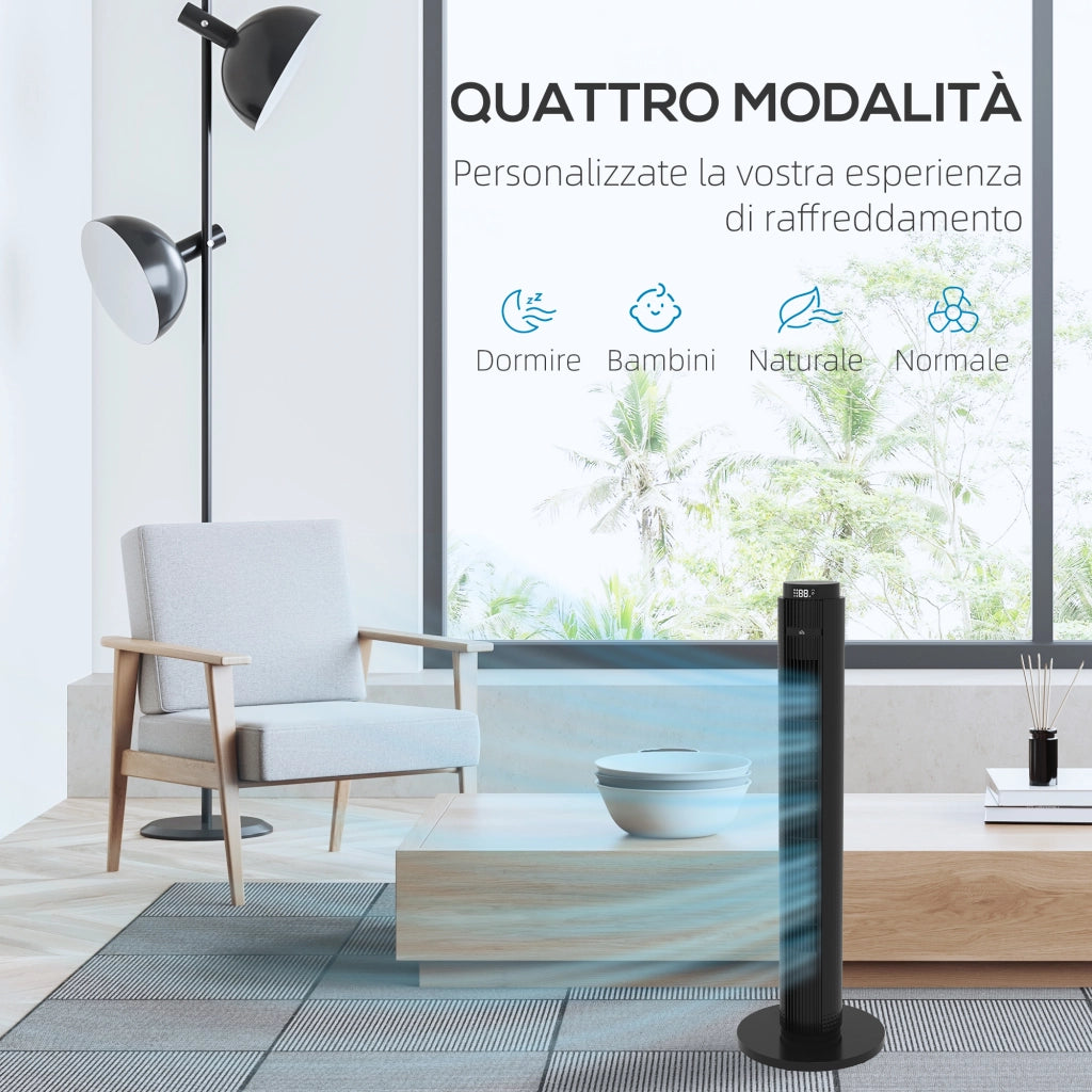Ventilatore a Torre ¨C Zephmum ¨C Nero ABS ?31.5x96 cm