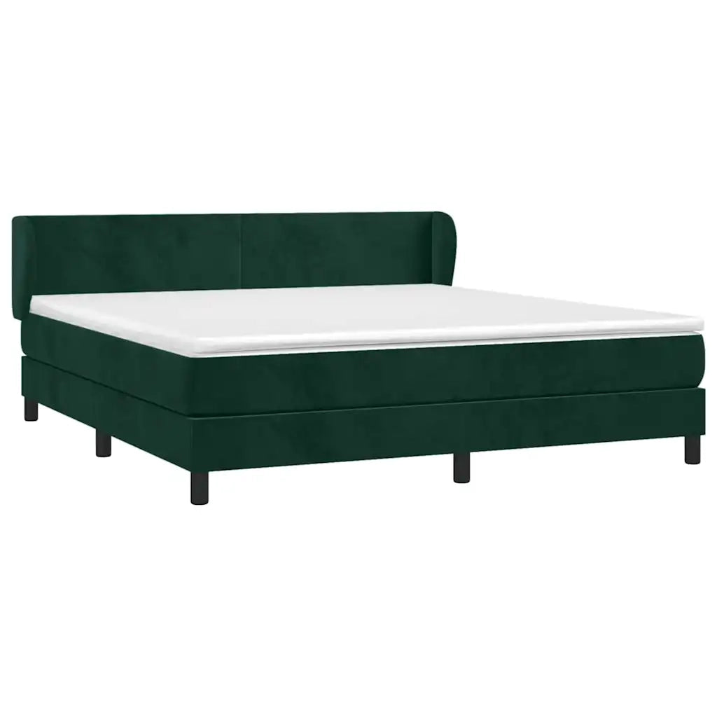 Giroletto a Molle con Materasso Verde Scuro 180x200 cm Velluto 3127388