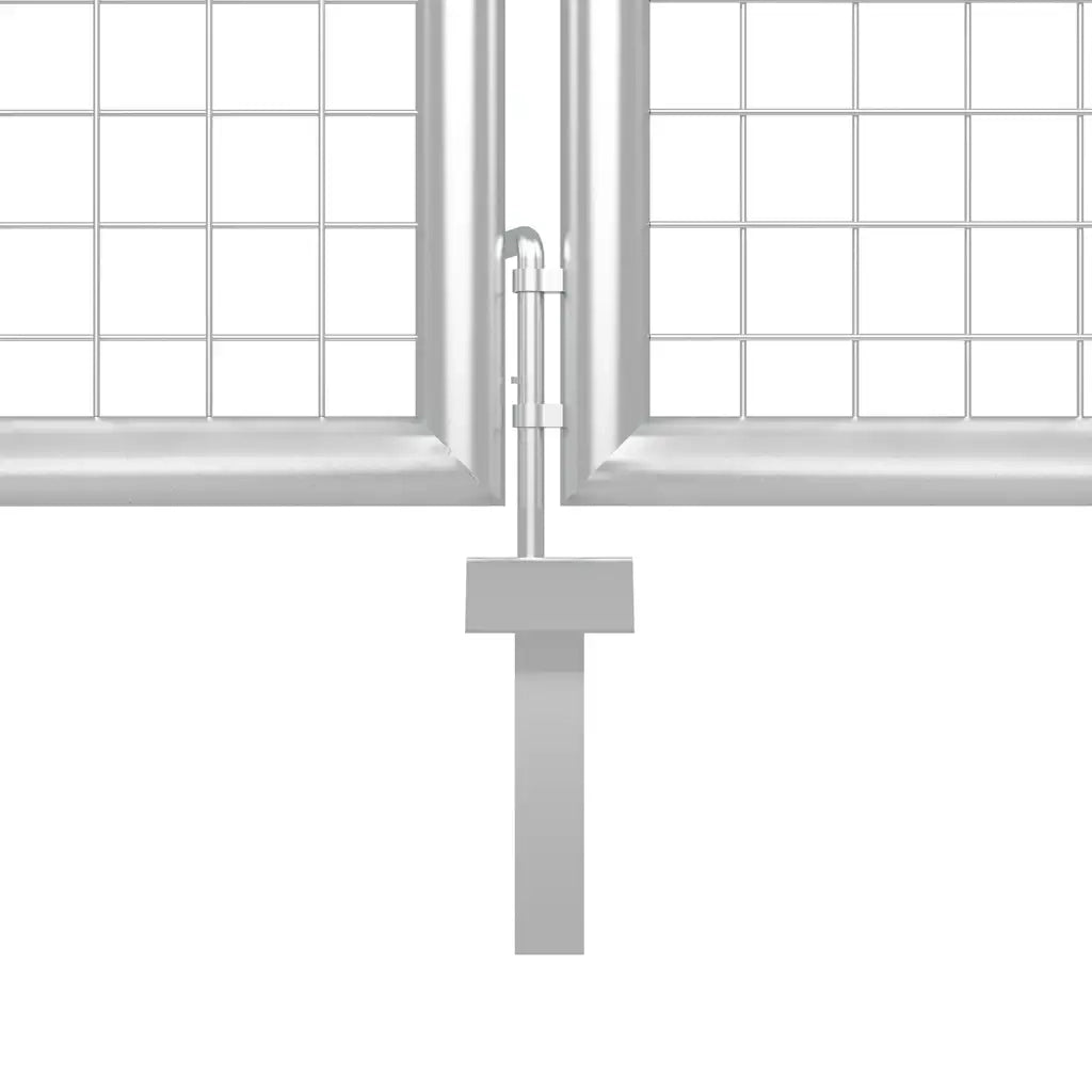 Cancello per Giardino in Acciaio 350x150 cm Argento 144343