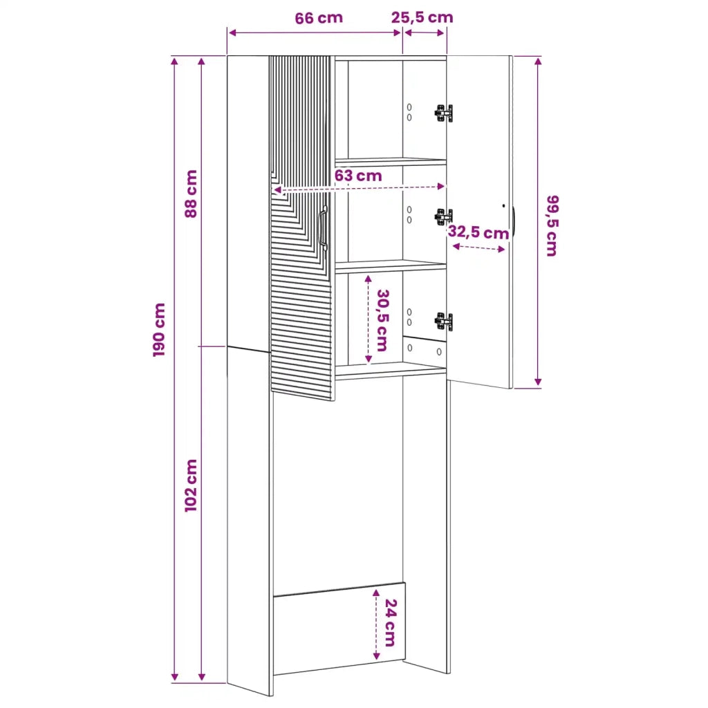 Mobile Bagno HAARLEM Legno antico 66 x 25,5 x 190 cm 896923