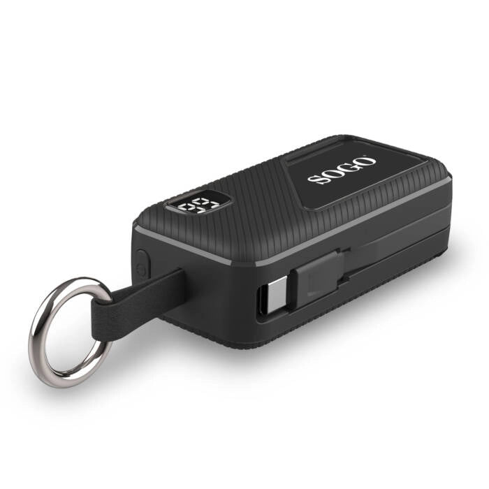 Caricatore portatile 5000 mAh con connettori integrati USB-C e Lightning, display LED digitale, ricarica rapida - SOGO