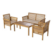 Set di mobili da giardino 4 pezzi in legno di acacia beige naturale 03_0010529