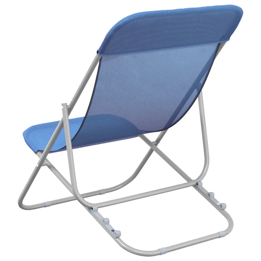 Sedie Pieghevoli 2 pz Blu in Textilene e Acciaio Verniciato 360187