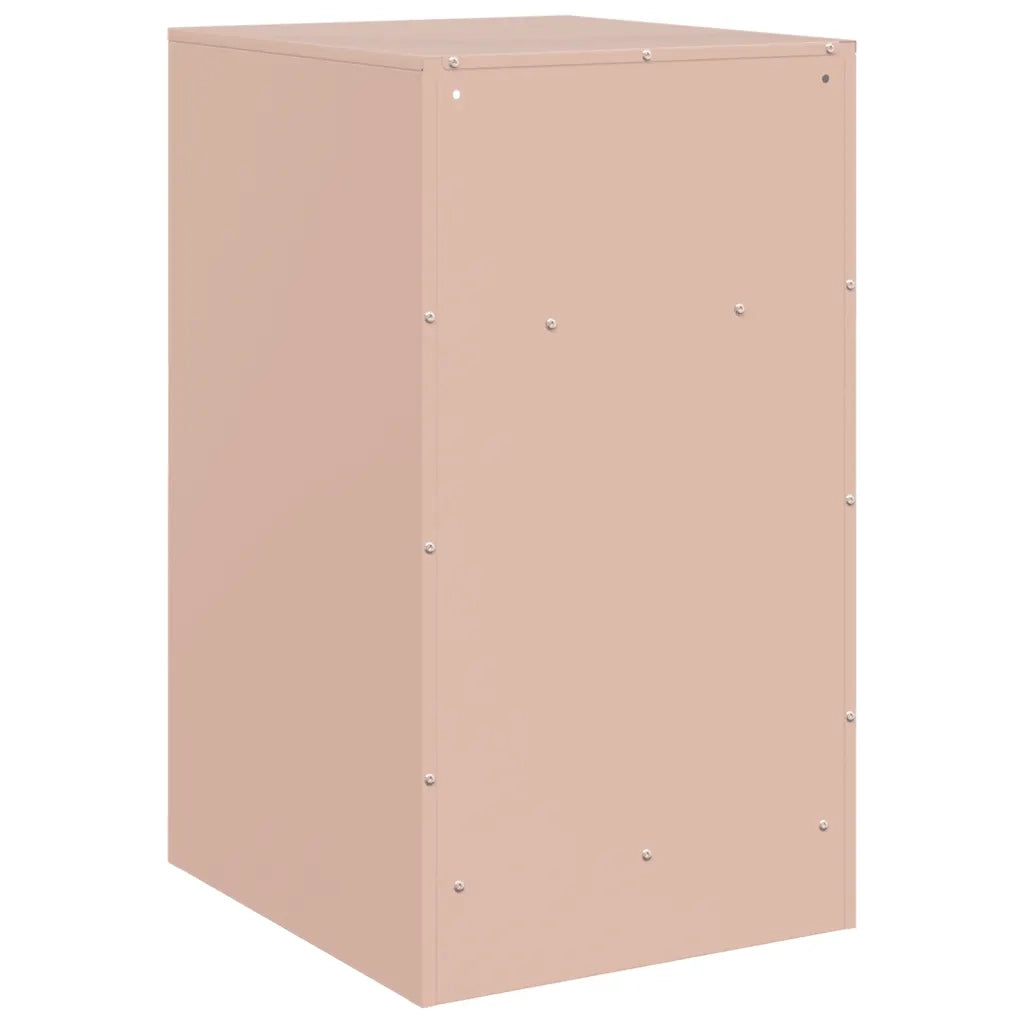 Comodini 2 pz-Set di 2 Tavolino da notte Rosa 34,5x39x62 cm in Acciaio 841514