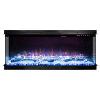 Camino Elettrico da Incasso 66x224x44 cm Effetto Fiamma 1500W Haiti 78 Nero