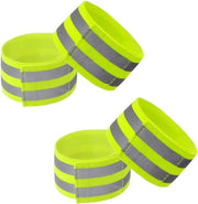 Pacco di 4 Cinturini di Sicurezza Riflettenti - Cinturino Riflettente Adattabile e Cinturino Elastico Riflettente per Corsa all'Aperto - Ciclismo - Escursioni