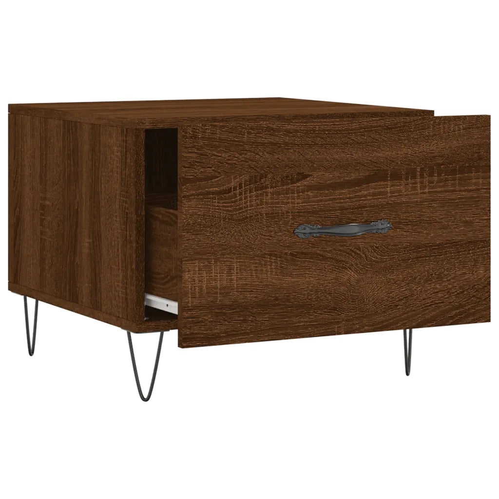 Tavolini Salotto 2 pz Rovere Marrone 50x50x40 Legno Multistrato 829395