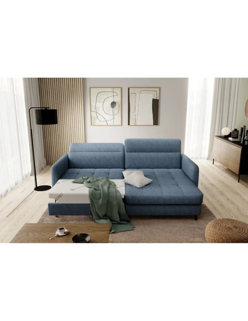 Divano ad angolo collezione GOUMSI colore Blu scuro melange