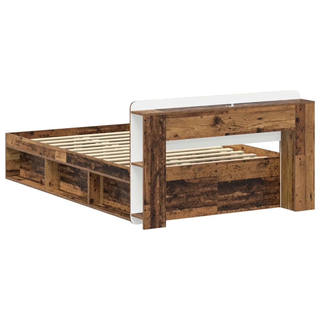 Telaio del letto con storage Legno antico 120 x 200 cm 3433363