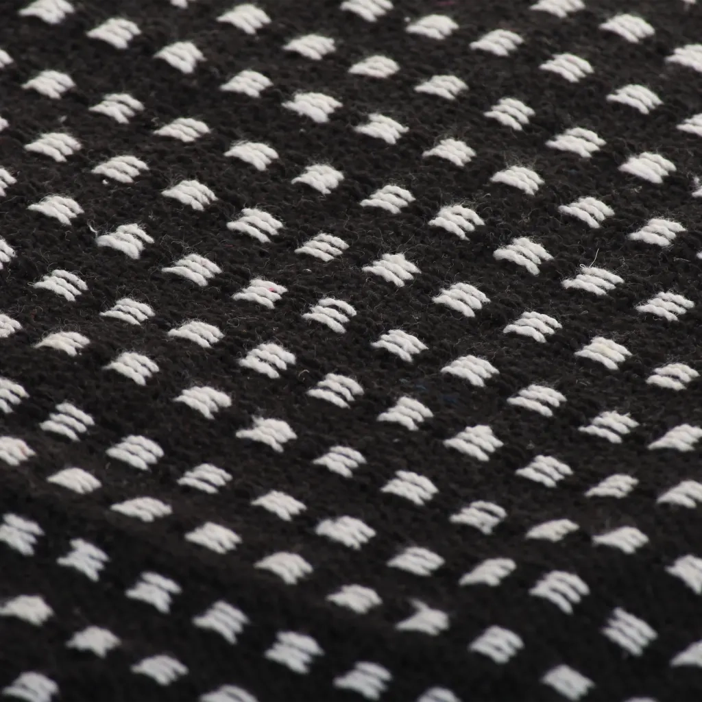 Copriletto in Cotone a Quadri 125x150 cm Nero