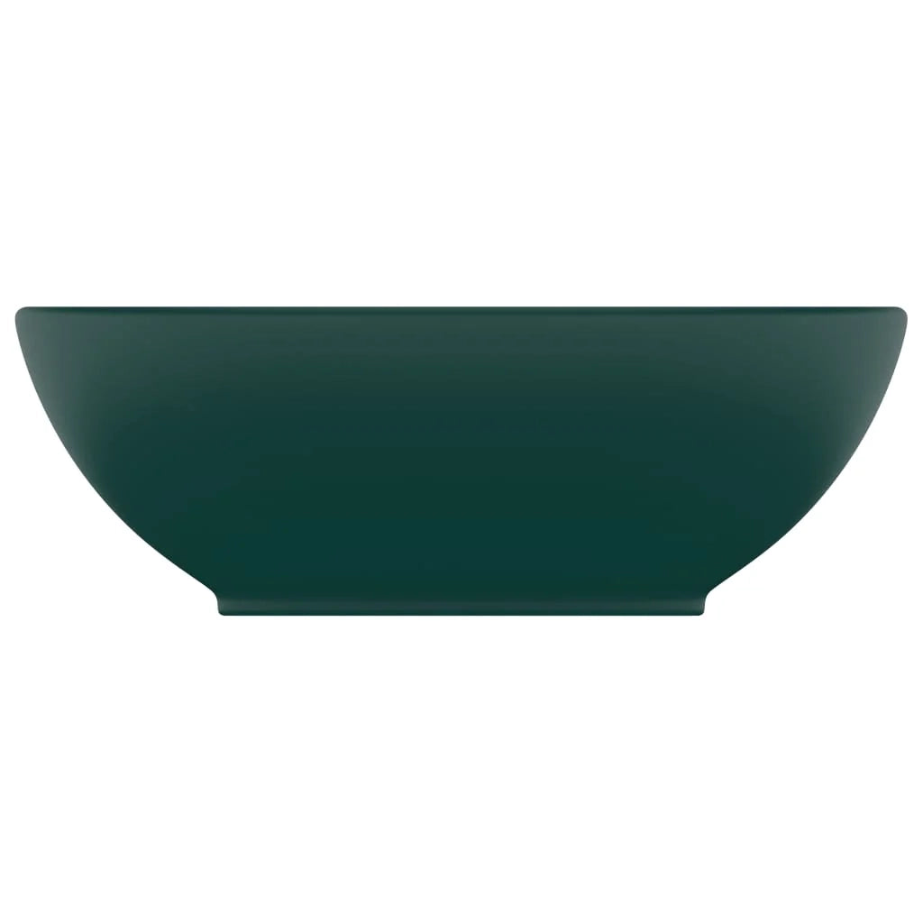 Lavabo ovale di lusso 40x33 cm in ceramica verde scuro opaco 02_0002668