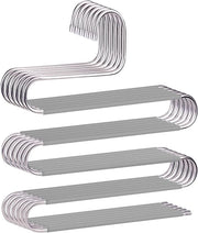 Hanger per abito - Hanger - Hanger per pantaloni - Spazio risparmia - Antiscivolo - 6 pezzi Hanger curvo per pantaloni - Hanger in acciaio inossidabile - Organizzatore per pantaloni, jeans, sciarpe - Grigio