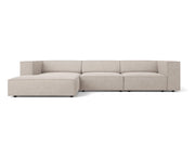 Cosmopolitan Design - Divano angolare sinistro "Arendal" 4 posti in ciniglia con effetto a coste beige scuro 