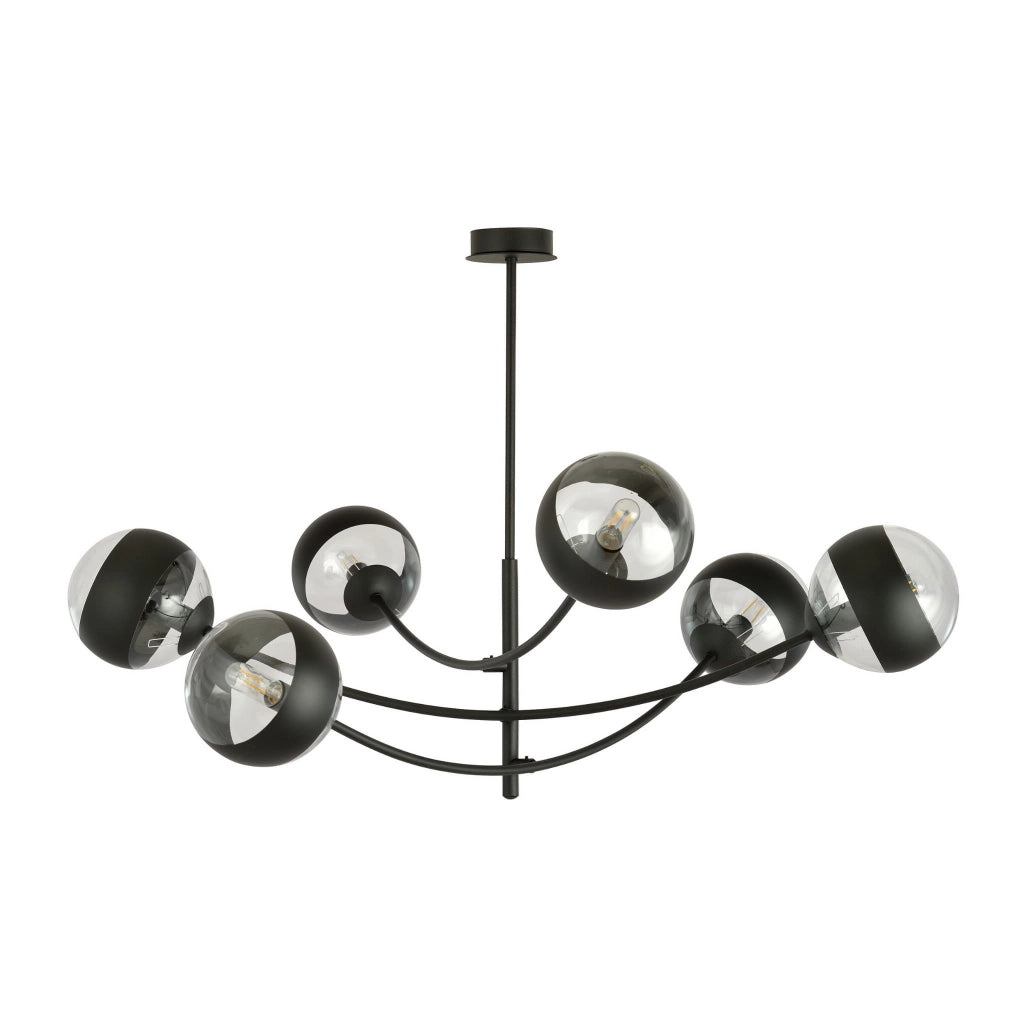 Lampadario Emibig Hunter 6xE14 nero/vetro trasparente