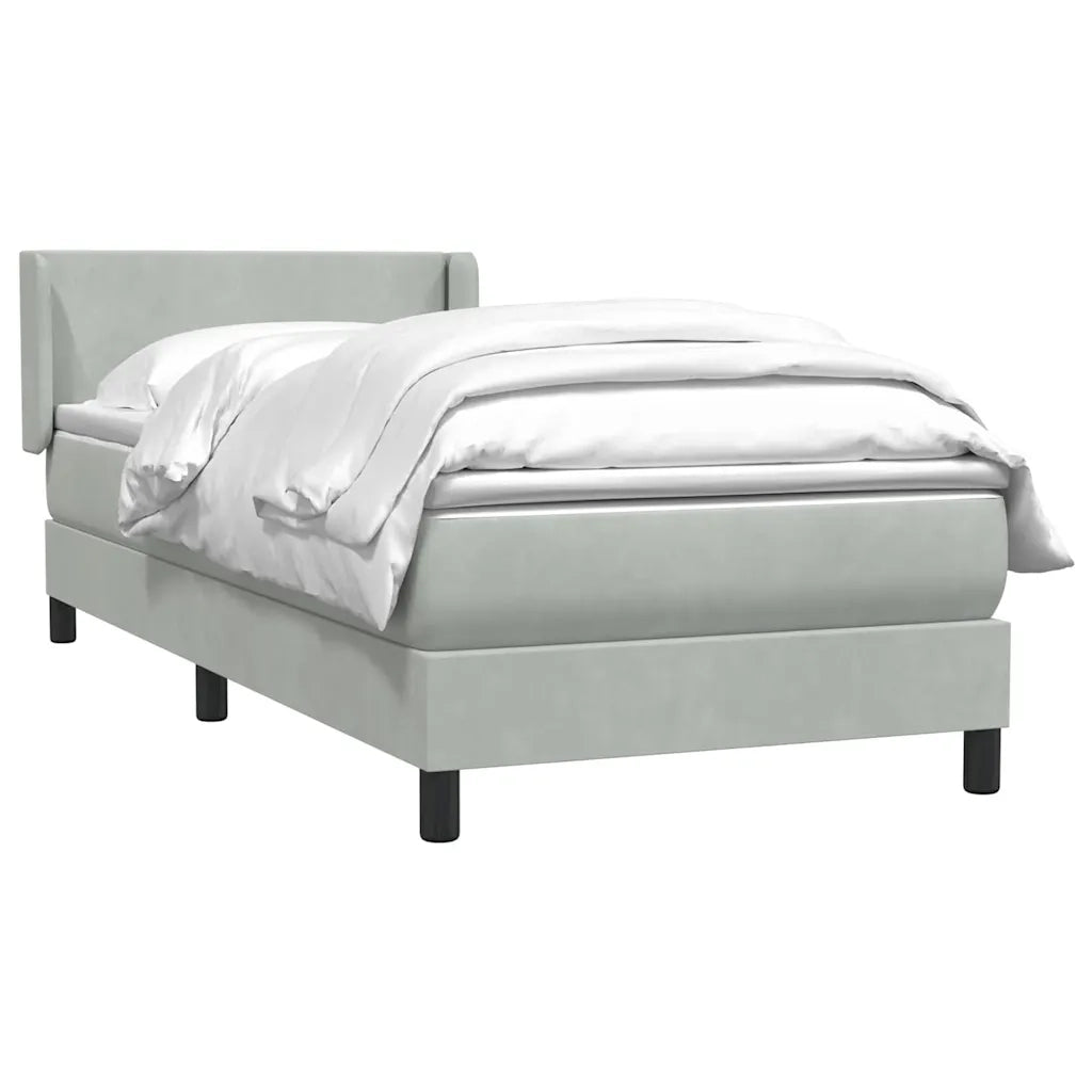 vidaXL Giroletto a Molle con Materasso Grigio Chiaro 80x220 cm Velluto