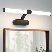 ZMH Lampada da Bagno LED 6W Bianco Neutro 4000K Curva Specchio IP44 Nera 40 cm per Armadietto Illuminazione