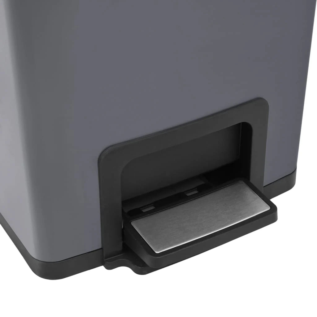 Pattumiera a pedale anti-impronta in acciaio inox da 30 litri grigia 02_0006068