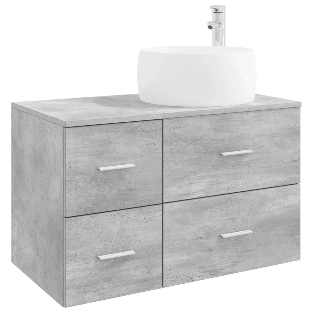 Set di mobili per il bagno 2 pz Grigio Cemento 3404003