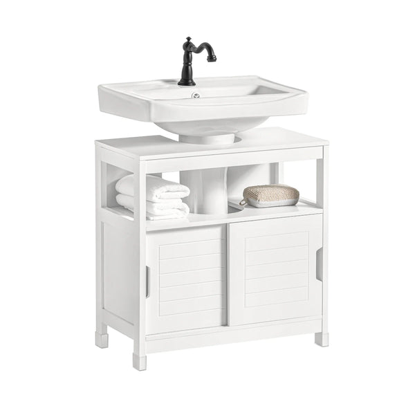 Mobile Sottolavabo Per Bagno con Poggiapiedi Sottolavabo Bagno Mobile Bagno Sottolavabo Bianco FRG128-II-W