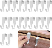20 hanger per porta - da appendere - senza perforare - maniglie per porta all'interno - maniglie in acciaio di carbonio - per finestre, porte dei armadi e porte delle camere - bianco